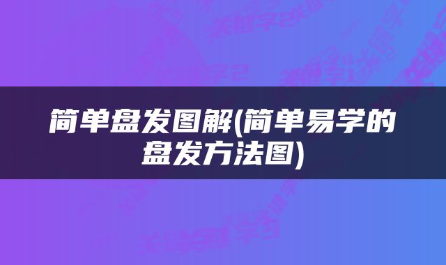 简单盘发图解(简单易学的盘发方法图)