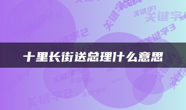十里长街送总理什么意思