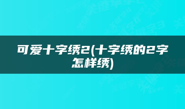 可爱十字绣2(十字绣的2字怎样绣)