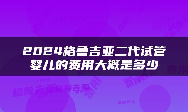 2024格鲁吉亚二代试管婴儿的费用大概是多少