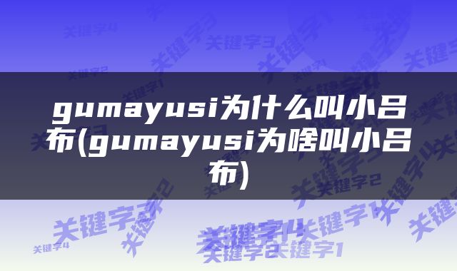 gumayusi为什么叫小吕布(gumayusi为啥叫小吕布)
