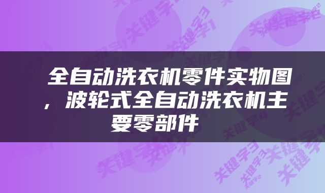 全自动洗衣机零件实物图，波轮式全自动洗衣机主要零部件 