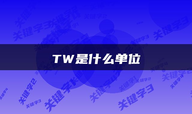 TW是什么单位