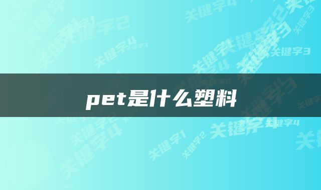 pet是什么塑料