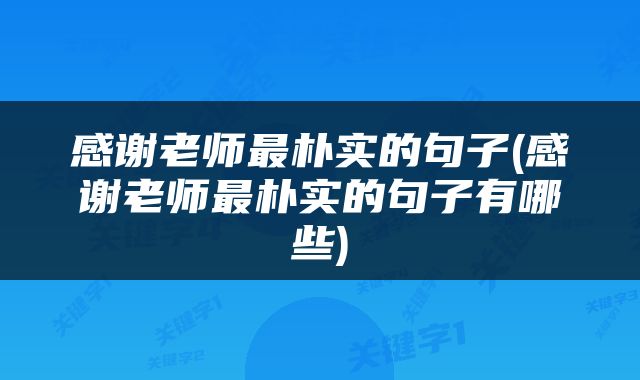 感谢老师最朴实的句子(感谢老师最朴实的句子有哪些)