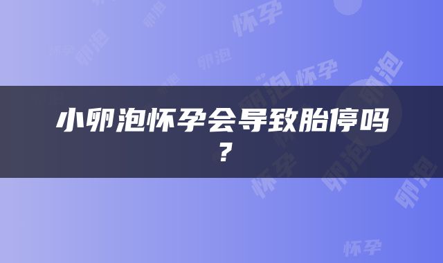 小卵泡怀孕会导致胎停吗？