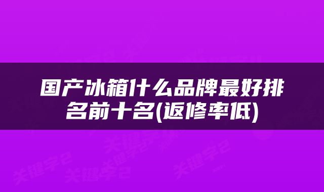 国产冰箱什么品牌最好排名前十名(返修率低)