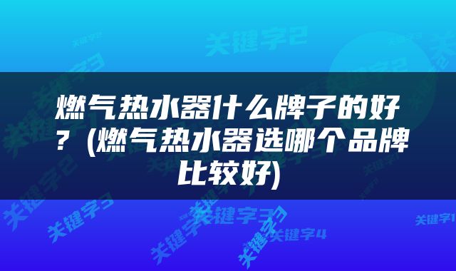 燃气热水器什么牌子的好？(燃气热水器选哪个品牌比较好)