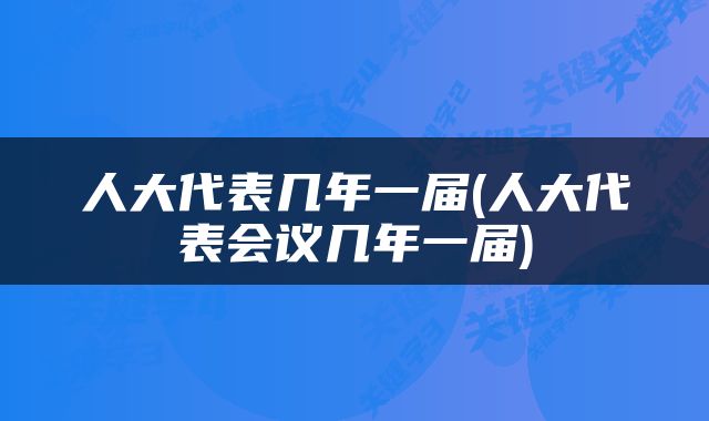 人大代表几年一届(人大代表会议几年一届)