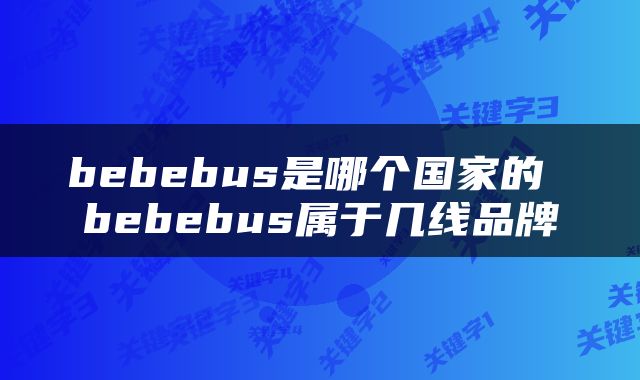 bebebus是哪个国家的 bebebus属于几线品牌
