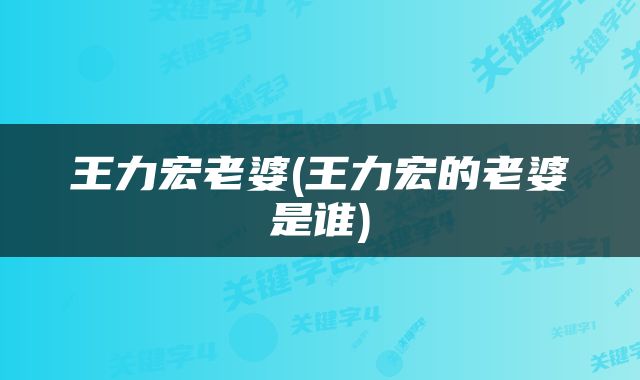 王力宏老婆(王力宏的老婆是谁)