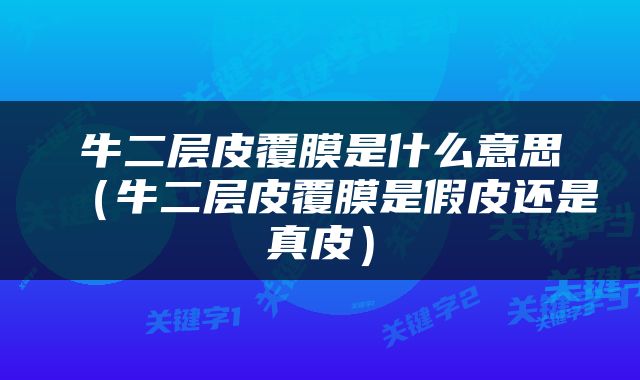 牛二层皮覆膜是什么意思（牛二层皮覆膜是假皮还是真皮）