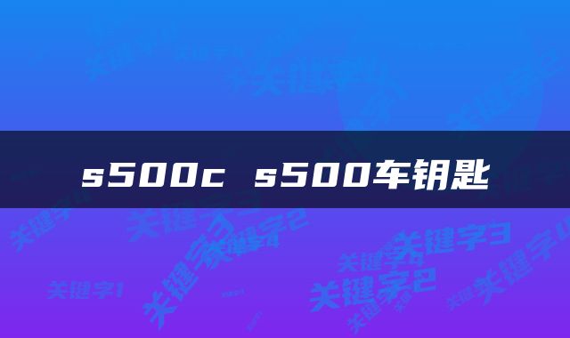 s500c s500车钥匙