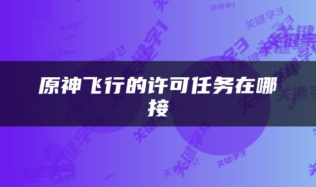 原神飞行的许可任务在哪接