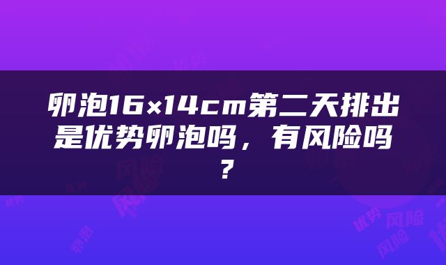 卵泡16×14cm第二天排出是优势卵泡吗，有风险吗？