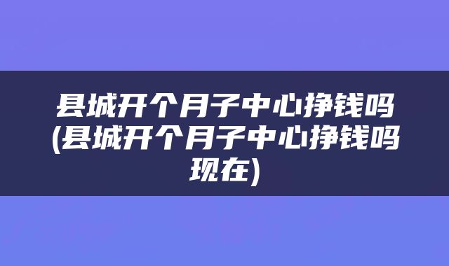 县城开个月子中心挣钱吗(县城开个月子中心挣钱吗现在)