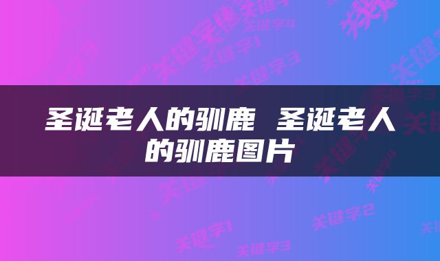 圣诞老人的驯鹿 圣诞老人的驯鹿图片