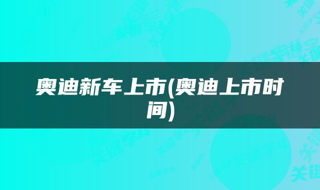 奥迪新车上市(奥迪上市时间)