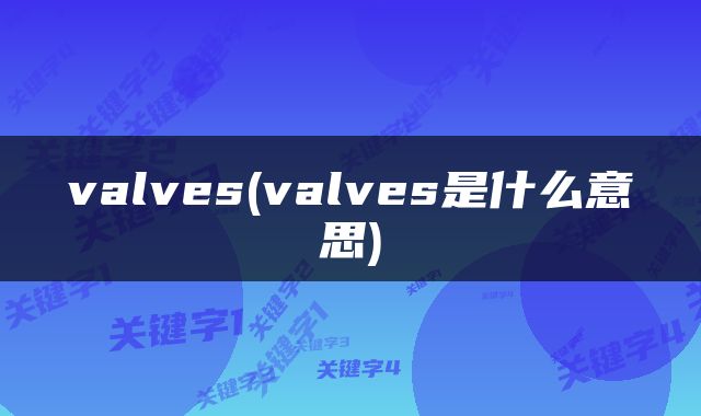valves(valves是什么意思)