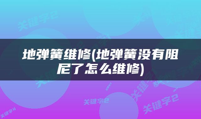 地弹簧维修(地弹簧没有阻尼了怎么维修)