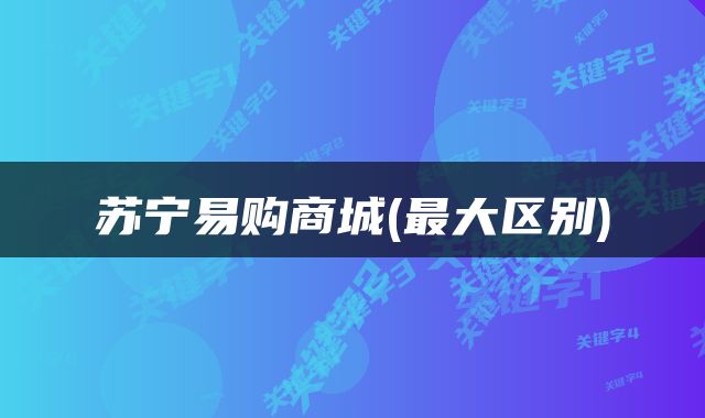 苏宁易购商城(最大区别)