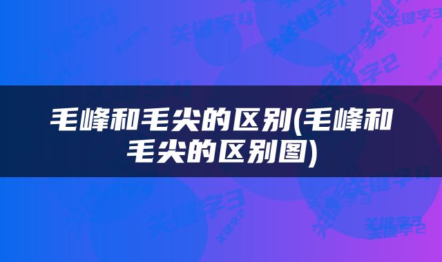 毛峰和毛尖的区别(毛峰和毛尖的区别图)