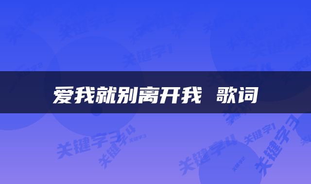 爱我就别离开我 歌词
