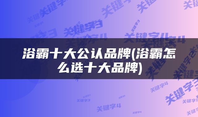 浴霸十大公认品牌(浴霸怎么选十大品牌)