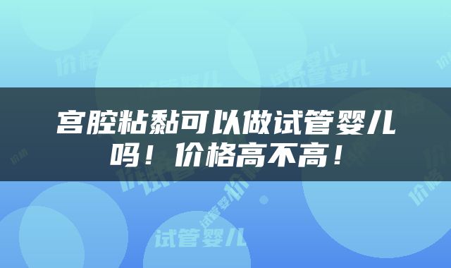 宫腔粘黏可以做试管婴儿吗！价格高不高！