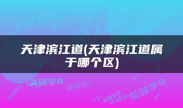 天津滨江道(天津滨江道属于哪个区)