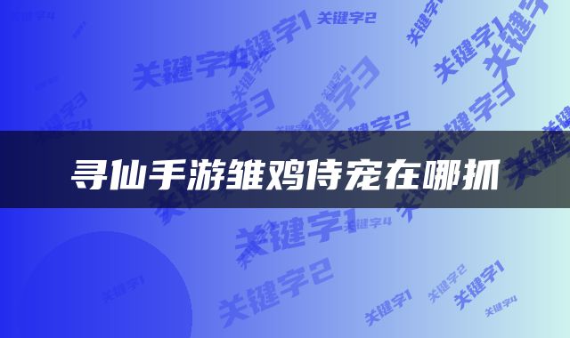 寻仙手游雏鸡侍宠在哪抓