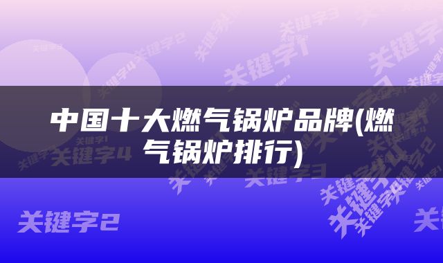 中国十大燃气锅炉品牌(燃气锅炉排行)