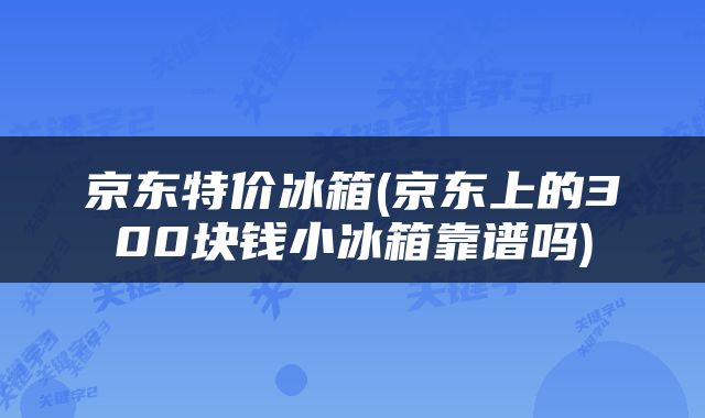京东特价冰箱(京东上的300块钱小冰箱靠谱吗)