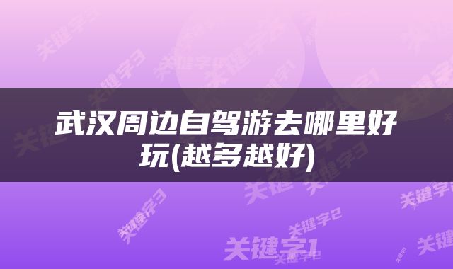 武汉周边自驾游去哪里好玩(越多越好)