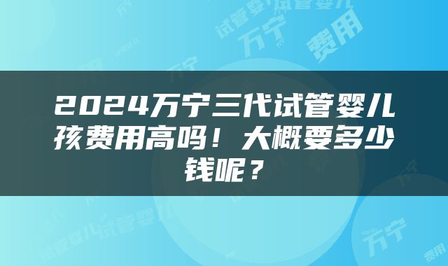 2024万宁三代试管婴儿孩费用高吗！大概要多少钱呢？