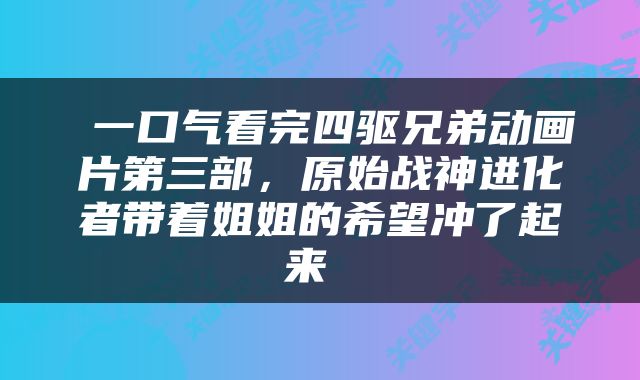  一口气看完四驱兄弟动画片第三部，原始战神进化者带着姐姐的希望冲了起来 