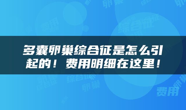 多囊卵巢综合征是怎么引起的！费用明细在这里！