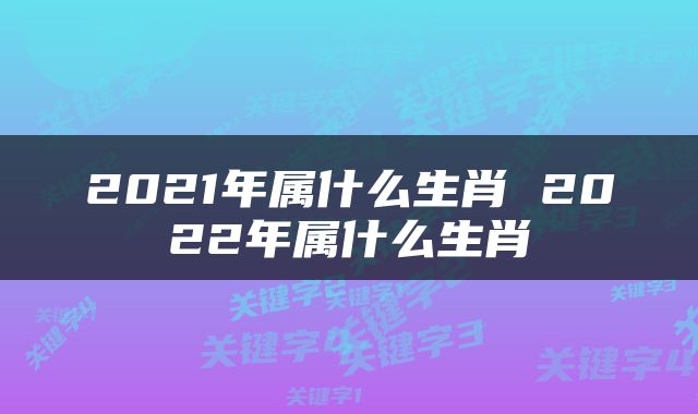 2021年属什么生肖 2022年属什么生肖