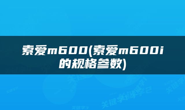 索爱m600(索爱m600i的规格参数)