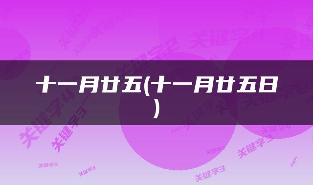 十一月廿五(十一月廿五日)