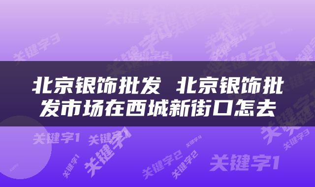 北京银饰批发 北京银饰批发市场在西城新街口怎去