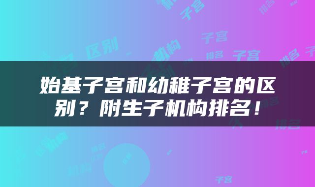 始基子宫和幼稚子宫的区别？附生子机构排名！