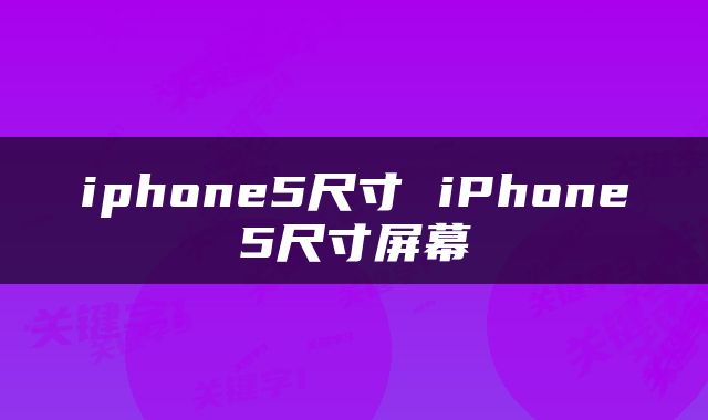 iphone5尺寸 iPhone5尺寸屏幕