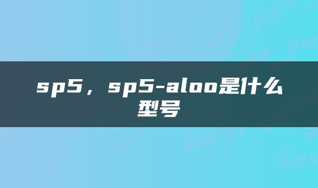 sp5，sp5-aloo是什么型号