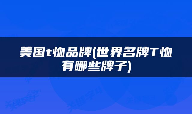 美国t恤品牌(世界名牌T恤有哪些牌子)