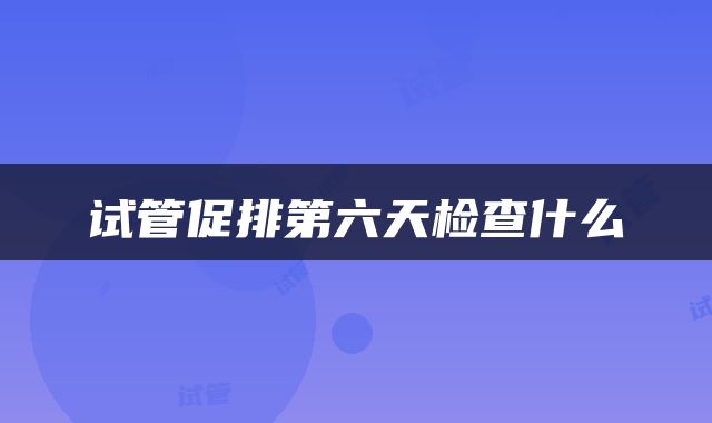 试管促排第六天检查什么