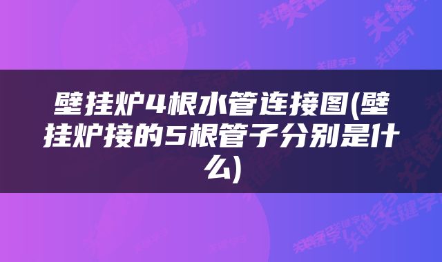 壁挂炉4根水管连接图(壁挂炉接的5根管子分别是什么)
