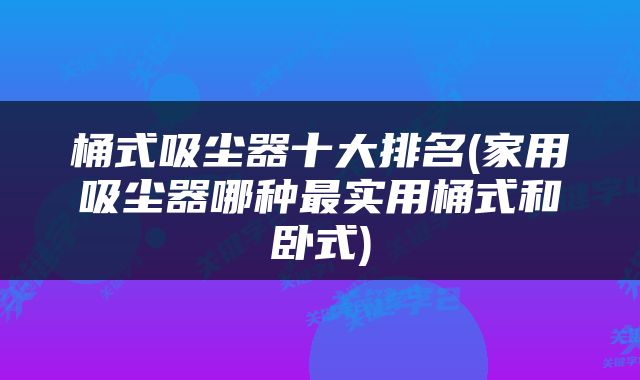 桶式吸尘器十大排名(家用吸尘器哪种最实用桶式和卧式)