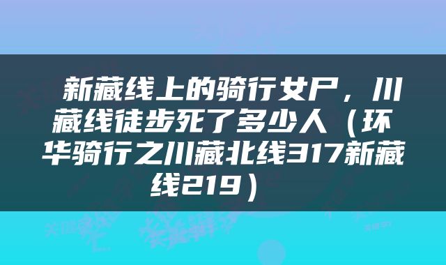  新藏线上的骑行女尸，川藏线徒步死了多少人（环华骑行之川藏北线317新藏线219） 