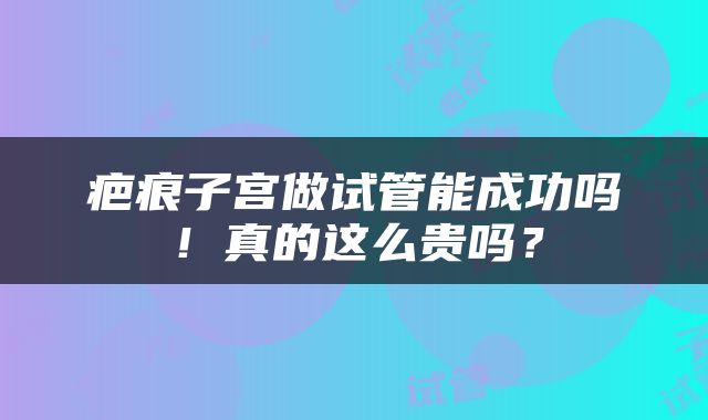 疤痕子宫做试管能成功吗！真的这么贵吗？